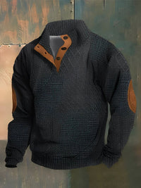 Men's Sweater Digital Printing Polyester Solid Color Retro