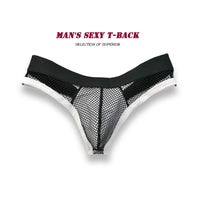 Men's Fishnet T-back Thin Belt