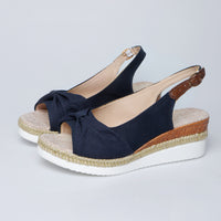 Bow Wedge Casual Sandals Women's Rubber