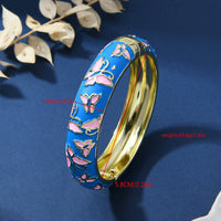 Chinese-style Enamel Bracelet For Women Light Luxury Niche Design Retro Style Jewelry