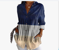Printed Autumn Leisure Loose Shirt Women's Top