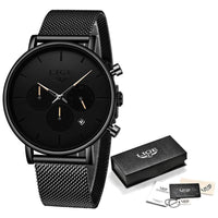 Mens Mesh-Strap Multifunctional Water-Resistant Quartz Watch
