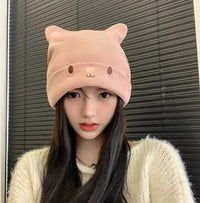 Knitted Hat Woolen Cap Riding Warm Velvet Padded Thickened