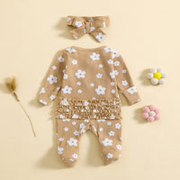 Waffle Print One-piece Crawling Suit