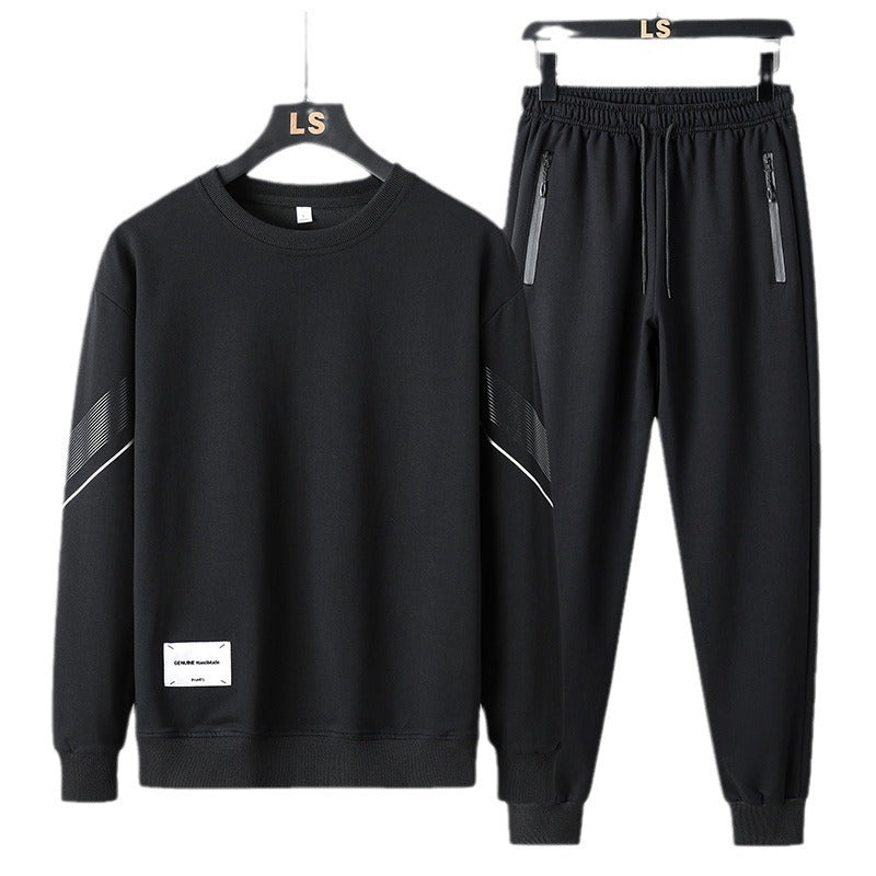 Round Neck Sweater Pants Men's Casual Sweatshirt Outfit