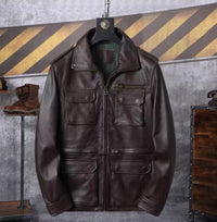 Autumn And Winter Workwear Leather Jacket For Men