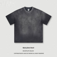 Retro Washed Round Neck Short Sleeve Men And Women