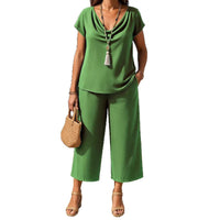 Womens Casual Turtleneck Pullover With Short Sleeves