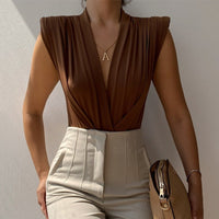 Fashion Light Mature Temperament V Neck Jumpsuit Women