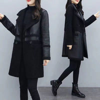 Women's Lambswool Haining Leather Coat