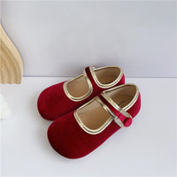 Children's Retro Shoes Red Velvet Girls' Shoes