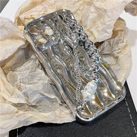 High-grade Electroplated Water Ripple Wristband Phone Case
