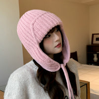 Casual And Sweet Cute Earflaps Warm Knitted Hat