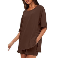 Simple Solid-Color Summer Commuter Loungewear Set
