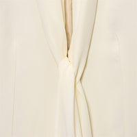 Women's Thin Scarf Turn-down Collar Coat High Waist Straight Pants