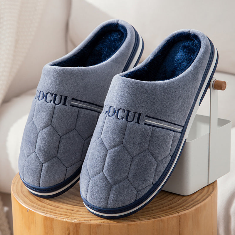 Men's Cotton Slippers Plus-sized Home Warm Platform Plus