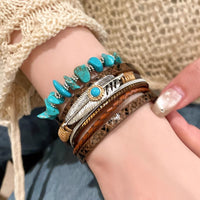 Bohemian Exotic Ethnic-Style Butterfly Leather Bracelet