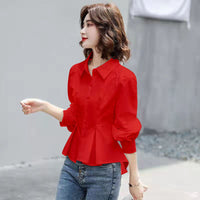 Women's Lapel Japanese-style Slim-fit Single-breasted Shirt