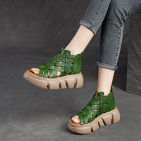 Woven Hollowed Sandals Thick Bottom Breathable