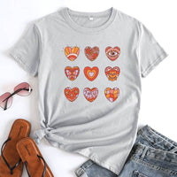 Women's Fashion Letter Print Cotton Round Neck Short Sleeve
