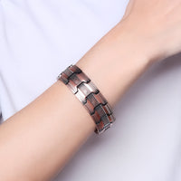 3-row Magnet 21 Wide Pure Copper Diagonal Bracelet