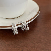 Zircon Pearl Earrings Eardrops High-grade Full Of Daily Ear Studs
