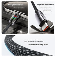 240W Super Fast Charge Type-C Horse Running Light Display Charging Cable