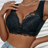 Front Button Underwear Lace Edge Push Up Small Size Large Wide Shoulder Strap Comfortable Bra