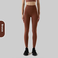 Yoga Women's No Embarrassment Line Skin-friendly Nude Feel Fitness Pocket High Top Sports Leggings