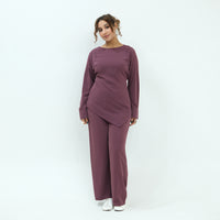 Casual Long-sleeve Top And Pants Two-piece Set