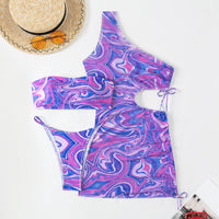 Gradient Tie-dye Lace Bikini Swimsuit For Women