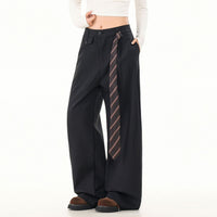 Old-money-style Relaxed Wide-leg Linen Casual Dress Pants