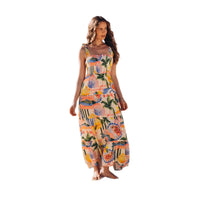 Fashionable Printed Casual Resort-Style Linen Dress