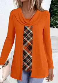 Fashionable Solid-Color Turtleneck Base-Layer Fake Two-Piece T-Shirt