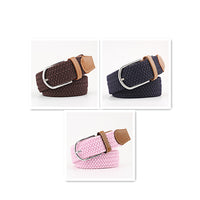Women's Canvas Belt Student Pants Casual Stretch Braided Needle Buckle