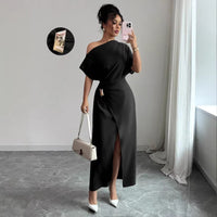 Womens Solid-Color Elegant & Sophisticated Bodycon Maxi Dress