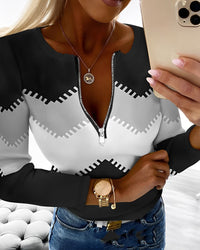 New Fashion Zipper Twist Wool Top