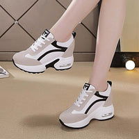 Women's Platform Wedge Lace-up Casual Low-top Shoes