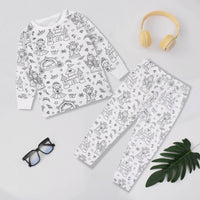 Girls Sketch Coloring Comfortable DIY Hand-painted Graffiti Suit