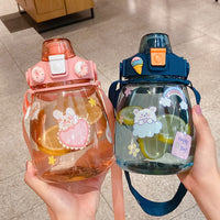 Portable Cute Student Large Capacity Water Bottle Straw Cup