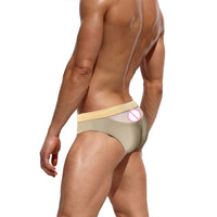 Back Mesh Cup Men's Swimming Trunks Low Waist Sexy Hot Springs Triangle
