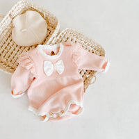 Girl Baby Bow Long Sleeve Jumpsuit