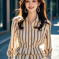 Women's Waist-cinching Stylish Blouse With French High-end Appeal