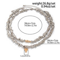 Euro-American Light Luxury Irregular CCB Beaded Clavicle Chain Geometric Bent Tube Necklace For Women