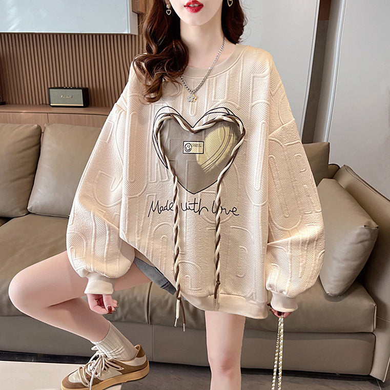 Korean Style Sense Of Design Niche Hooded Long-sleeved Sweater For Women