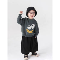 Cute Patterned Crew-neck Top For Boys