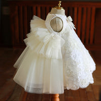 Girls' Dress With Stylish White Sequins For Birthday