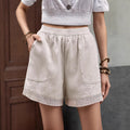 Summer New Retro Hollow Crochet Cotton-Linen Pants For Women Artistic Lace-trimmed Shorts