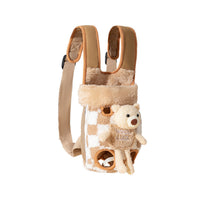 Fleece Pet Carrier Backpack For Small Dogs Cats, Front Facing Dog Carrier Bag With Ergonomic Support, Warm Plush Puppy Carrier With Wide Leg Openings For Outdoor Travel Hiking