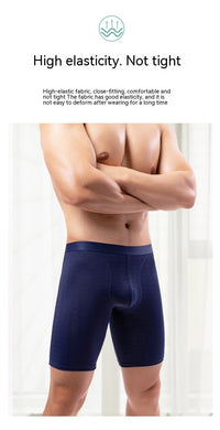 Summer Anti-wear Leg Ice Silk Men's Breathable Running Plus Size Lengthened Thin Mesh Boxer Shorts
